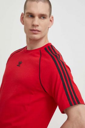 adidas Originals tricou din bumbac bărbați, culoarea roșu, cu imprimeu  IR9449