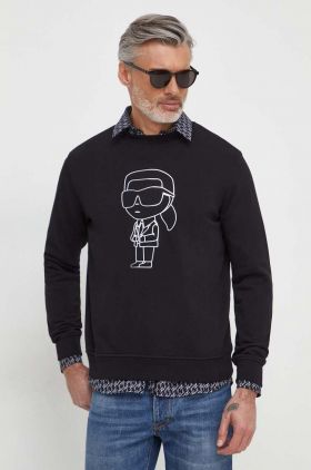 Karl Lagerfeld bluză bărbați, culoarea negru, cu imprimeu 542900.705030