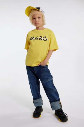 Marc Jacobs tricou de bumbac pentru copii culoarea auriu, cu imprimeu