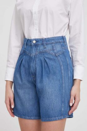 Pepe Jeans pantaloni scurti jeans femei, neted, high waist