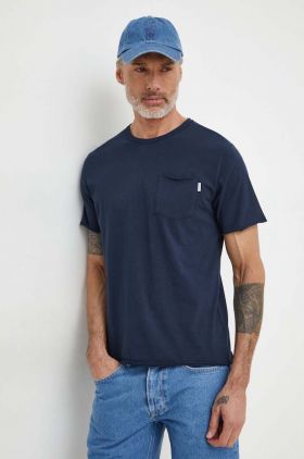 Pepe Jeans tricou din bumbac Single Carrinson barbati, culoarea albastru marin, neted