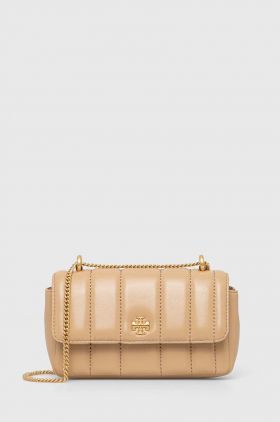 Tory Burch poseta de piele culoarea bej