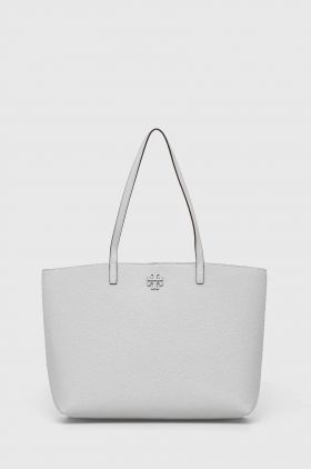 Tory Burch poseta de piele culoarea gri