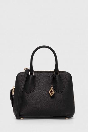 Tory Burch poseta de piele culoarea negru