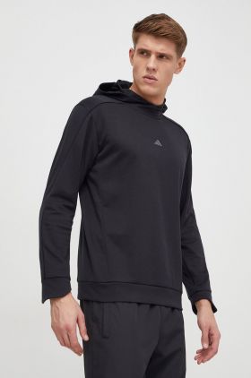 adidas Performance hanorac de antrenament culoarea negru, cu glugă, cu imprimeu IR9527