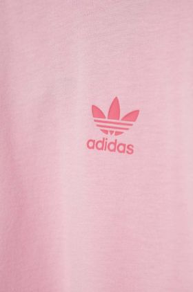 adidas Originals longsleeve din bumbac pentru copii culoarea roz