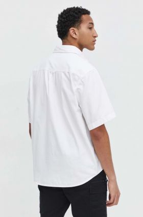 HUGO cămașă din bumbac bărbați, culoarea alb, cu guler clasic, relaxed 50495912