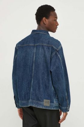 G-Star Raw geaca jeans barbati, culoarea albastru marin, de tranzitie