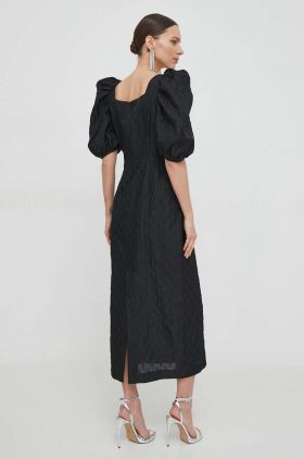 Custommade rochie culoarea negru, midi, evazati