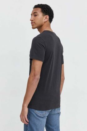 Superdry tricou din bumbac barbati, culoarea gri, cu imprimeu