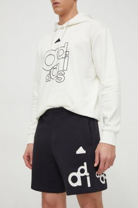 adidas pantaloni scurți din bumbac culoarea negru IP3801