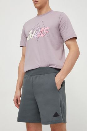 adidas pantaloni scurți Z.N.E bărbați, culoarea gri IS8359