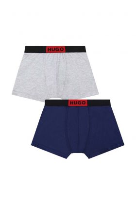 HUGO boxeri copii 2-pack culoarea albastru marin