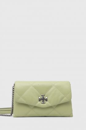 Tory Burch poseta de piele culoarea verde