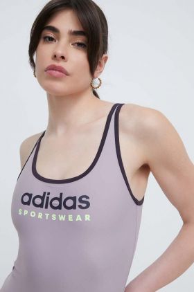 adidas costum de baie dintr-o bucată culoarea violet, cupă moale IL7254