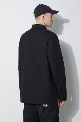 A-COLD-WALL* jachetă de bumbac Zip Overshirt culoarea negru, de tranziție, oversize, ACWMSH138A