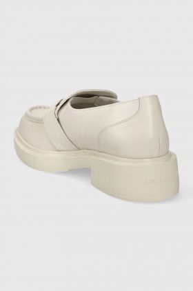 Karl Lagerfeld mocasini de piele MACIE KL femei, culoarea alb, cu platforma, KL41210