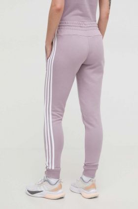 adidas pantaloni de trening din bumbac culoarea violet, cu model IR5379