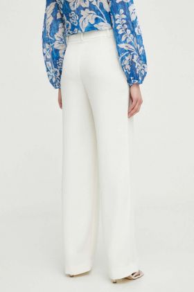 Luisa Spagnoli pantaloni femei, culoarea bej, drept, high waist