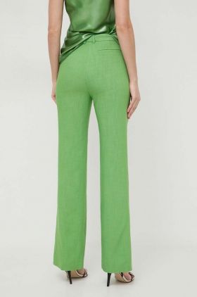 BOSS pantaloni femei, culoarea verde, drept, high waist 50511972