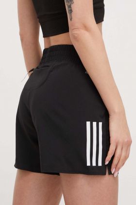 adidas Performance pantaloni scurți de alergare Own the Run culoarea negru, cu imprimeu, high waist IX6371