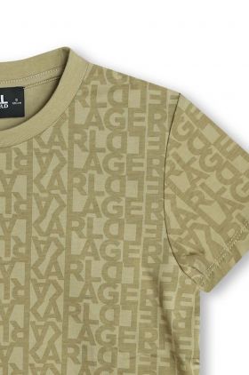 Karl Lagerfeld tricou de bumbac pentru copii culoarea verde, modelator