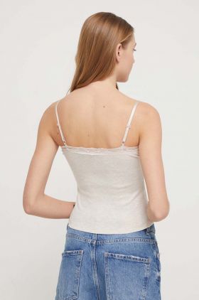 Superdry top femei, culoarea bej