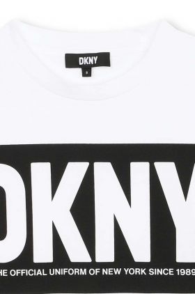 Dkny tricou de bumbac pentru copii culoarea alb