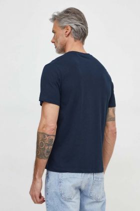 Pepe Jeans tricou din bumbac Clag barbati, culoarea albastru marin, cu imprimeu