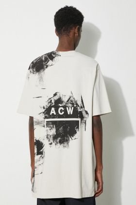 A-COLD-WALL* tricou din bumbac Brushstroke T-Shirt bărbați, culoarea bej, cu imprimeu, ACWMTS188