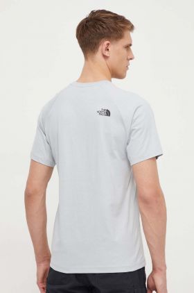 The North Face tricou din bumbac barbati, culoarea gri, cu imprimeu