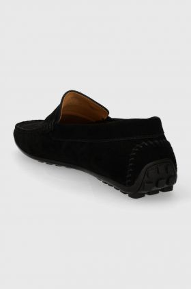 Wojas mocasini din piele intoarsa barbati, culoarea negru, 1011661