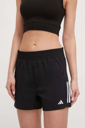 adidas Performance pantaloni scurți de alergare Own the Run culoarea negru, cu imprimeu, high waist IX6371