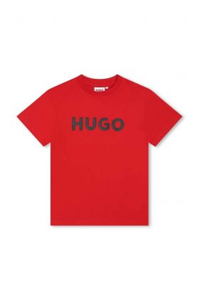 HUGO tricou de bumbac pentru copii culoarea rosu, cu imprimeu