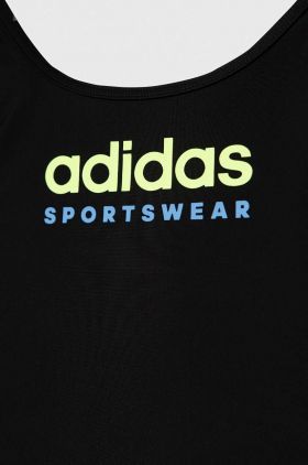 adidas Performance costum de baie dintr-o bucată pentru copii culoarea negru