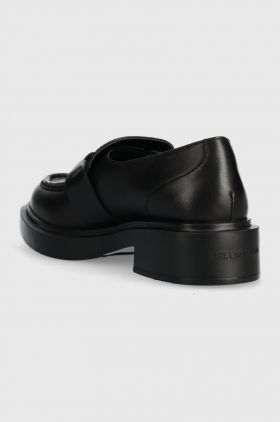 Karl Lagerfeld mocasini de piele MACIE KL femei, culoarea negru, cu platforma, KL41210