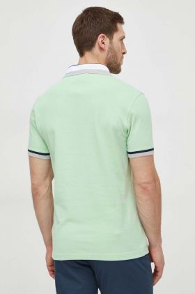 Barbour polo de bumbac culoarea verde, modelator