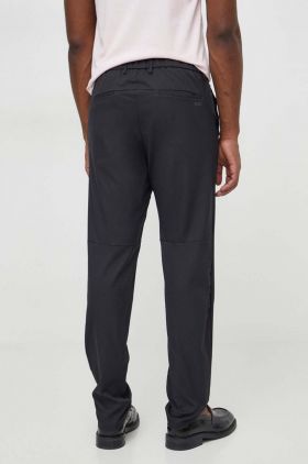 BOSS Green pantaloni bărbați, culoarea negru, drept 50495488