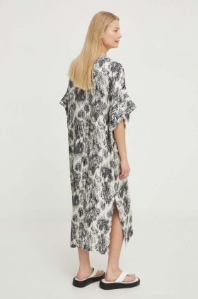 Day Birger et Mikkelsen rochie culoarea bej, midi, drept