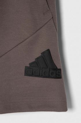 adidas pantaloni scurti copii culoarea gri, talie reglabila