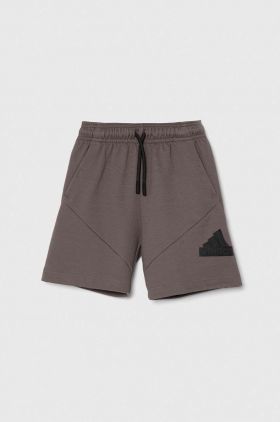 adidas pantaloni scurti copii culoarea gri, talie reglabila