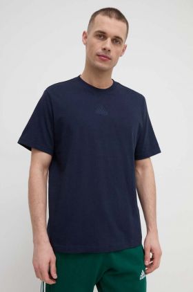 adidas tricou din bumbac bărbați, culoarea bleumarin, uni IR5265