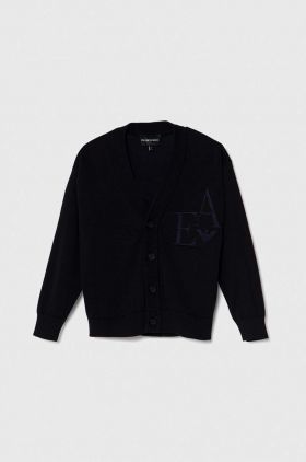 Emporio Armani cardigan copii culoarea albastru marin, light