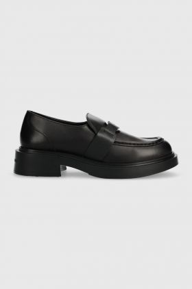 Karl Lagerfeld mocasini de piele MACIE KL femei, culoarea negru, cu platforma, KL41210