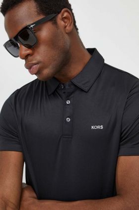 Michael Kors tricou polo barbati, culoarea negru, cu imprimeu