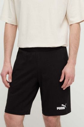 Puma pantaloni scurți din bumbac culoarea negru, melanj 586706