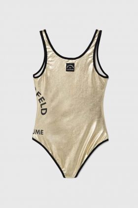 Karl Lagerfeld costum de baie dintr-o bucată pentru copii culoarea auriu