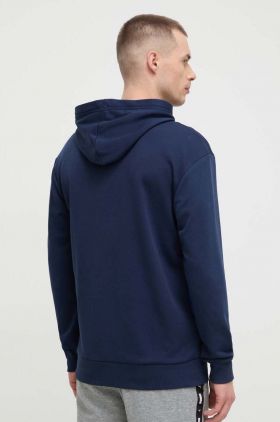 Puma bluză POWER bărbați, culoarea bleumarin, cu glugă, imprimeu  678931