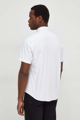 BOSS Green cămașă din bumbac bărbați, culoarea alb, cu guler button-down, regular 50512005