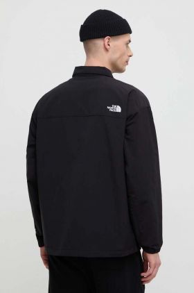 The North Face geaca barbati, culoarea negru, de tranzitie, oversize